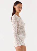 Selina Long Sleeve Top - Ivory - 图片 3