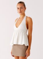 Sigala Cotton Halter Top - White - 图片 3