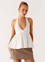 Sigala Cotton Halter Top - White - 图片 5