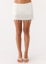 Siren Beaded Sequin Mini Skort - White - 图片 7