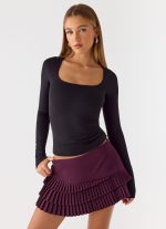Skyler Mini Skort - Plum - 图片 6
