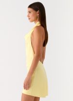 Soft Focus Cowl Neck Mini Dress - Yellow - 图片 2