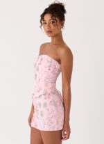 Solaire Strapless Corset Top - Pink - 图片 4