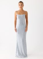 Solo Sequin Maxi Dress - Misty Blue - 图片 2