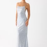 Solo Sequin Maxi Dress - Misty Blue