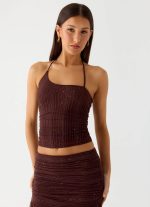 Sparkling Night Top - Chocolate - 图片 5