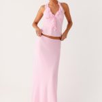 Star Girl Chiffon Maxi Skirt - Baby Pink