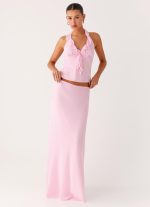 Star Girl Chiffon Maxi Skirt - Baby Pink