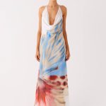 Stars Align Cowl Maxi Dress - White Sea Bloom