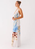 Stars Align Cowl Maxi Dress - White Sea Bloom - 图片 2
