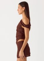 Stereotype One Shoulder Top - Chocolate - 图片 3