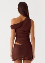Stereotype One Shoulder Top - Chocolate - 图片 4