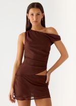 Stereotype One Shoulder Top - Chocolate