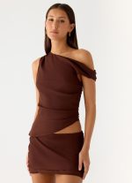 Stereotype One Shoulder Top - Chocolate - 图片 6