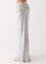 Susie Sequin Maxi Skirt - Silver - 图片 7