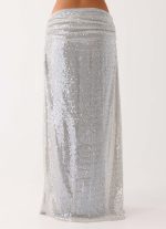 Susie Sequin Maxi Skirt - Silver - 图片 8