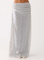 Susie Sequin Maxi Skirt - Silver - 图片 9
