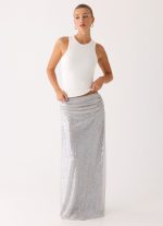 Susie Sequin Maxi Skirt - Silver - 图片 5
