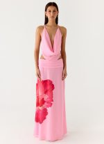 Sweet Charm Cowl Neck Top - Baby Pink - 图片 5