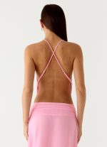 Sweet Charm Cowl Neck Top - Baby Pink - 图片 3