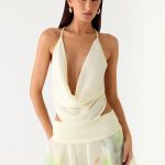 Sweet Charm Cowl Neck Top - Spring Meadow