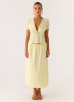 Sweet Lullaby Midi Skirt - Lemon Yellow - 图片 6