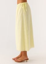 Sweet Lullaby Midi Skirt - Lemon Yellow - 图片 3