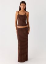 Sweet Sky Beaded Maxi Skirt - Chocolate - 图片 5