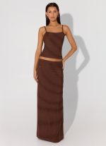 Sweet Sky Beaded Maxi Skirt - Chocolate - 图片 7