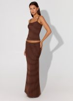 Sweet Sky Beaded Maxi Skirt - Chocolate - 图片 8