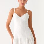 Sync Love Broderie Mini Dress - White