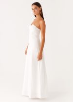Tayla Linen Maxi Dress - White - 图片 3