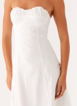 Tayla Linen Maxi Dress - White - 图片 6