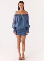 Tedara Mini Dress - Washed Navy - 图片 3