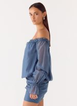 Tedara Mini Dress - Washed Navy - 图片 4