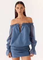 Tedara Mini Dress - Washed Navy - 图片 6