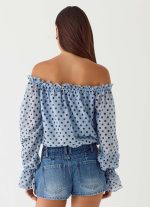 Tedara Top - Blue Mocha Dot - 图片 2