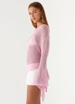 Telling Me Shimmer Knit Top - Pink - 图片 2