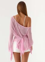 Telling Me Shimmer Knit Top - Pink - 图片 3