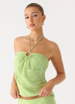 Teneika Beaded Flower Top - Lime - 图片 4