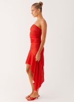 Think About It Midi Dress - Fire Red - 图片 2
