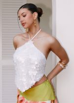 Tijana Beaded Halter Top - Ivory - 图片 2