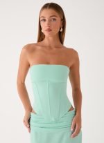 Tillie Corset Top - Aqua