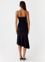 Tranquility Asymmetric Midi Dress - Black - 图片 3