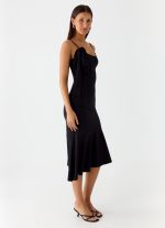 Tranquility Asymmetric Midi Dress - Black - 图片 4