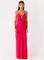 Tropic Muse Beaded Cowl Maxi Dress - Fuchsia - 图片 4