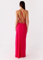 Tropic Muse Beaded Cowl Maxi Dress - Fuchsia - 图片 3