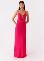 Tropic Muse Beaded Cowl Maxi Dress - Fuchsia - 图片 5