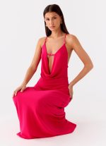 Tropic Muse Beaded Cowl Maxi Dress - Fuchsia - 图片 6
