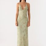 Ultra Quiet Halter Maxi Dress - Wispy Fern
